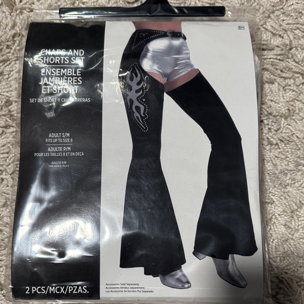 Chaps and Shorts Set - Black and White